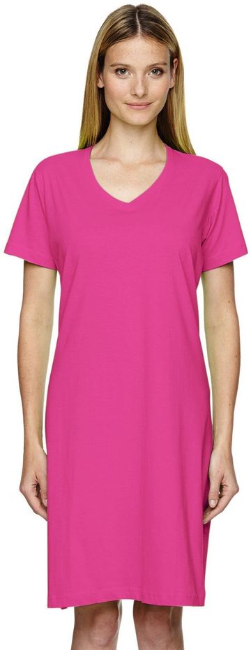 LAT Ladies V-Neck 4.5 oz 100% Cotton Cover-Up T-shirt Dress